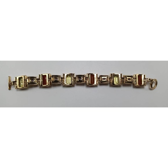 Vintage Nicki Butler Multi Stone Gold Tone Bracelet - Picture 2 of 8